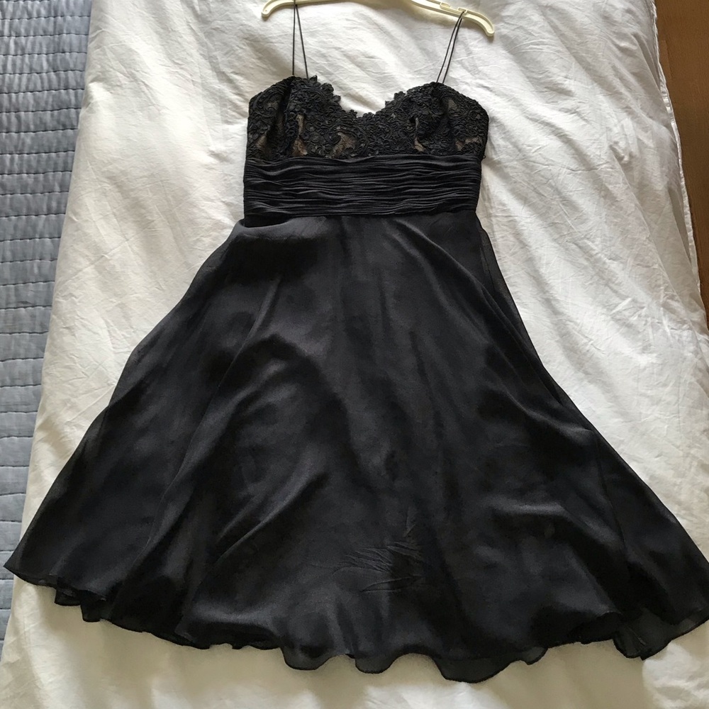 Black Badgley Mischka silk cocktail dress